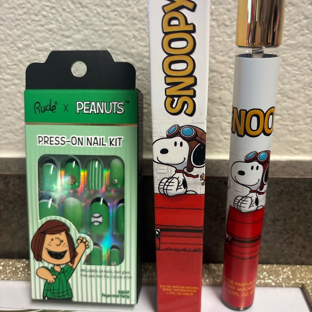 Rude X Peanuts Press-On Nail Kit and Snoopy Perfume